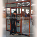 Fancy exterior doors main entrance doors design red color interior oak wood tilt and sliding door from China